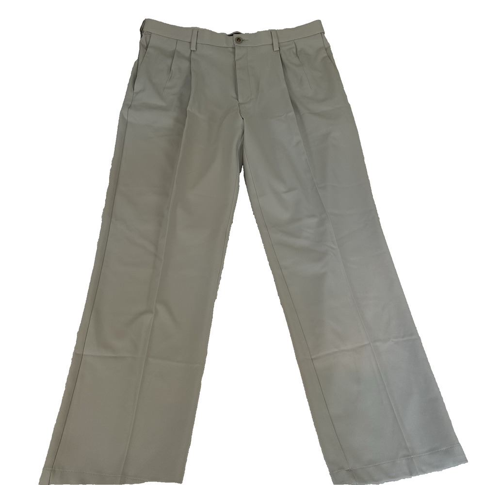 Haggar Cool 18 Pro Mens Pants Sz 38x32 Pleated Front Color 270STRING Stretch NWT